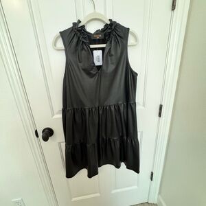 Black Sleeveless Ruffle Dress